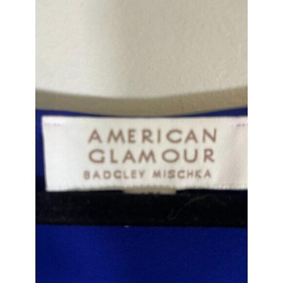 Badgley Mischka Sequin Floral Top 1X Blue Glam Shimmer Cocktail Resort Coastal - Picture 2 of 16